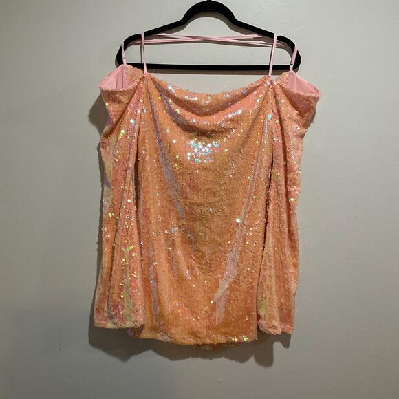 Club Exx Dolls Kill Starry Eyed Romance Sequin Mini Dress Large NWT Party Rave - Picture 1 of 12
